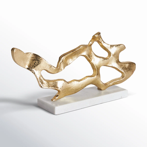 Sculpture en métal doré de luxe, art moderne, ornement décoratif pour la maison, le salon, la table, la décoration intérieure et le bureau à bas prix - Product Image 4