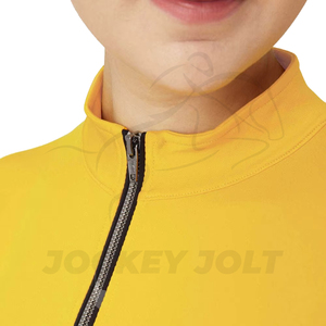 Women Yellow Equestrian Quarter Zip Riding <b>Top</b> Long Sleeve Horse Riding Training Shirt Stretch Performance Base Layer OEM - Product Image 5