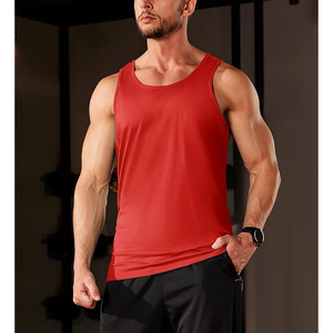 Camiseta sin mangas para hombre con logotipo personalizado – Camiseta sin mangas de tela premium para fitness, correr y uso casual - Product Image 2