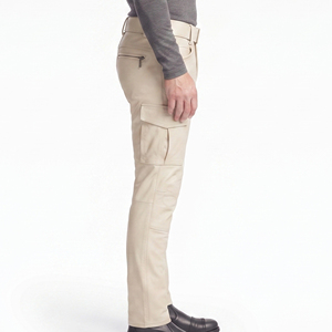 Pantalon en cuir véritable pour homme, design personnalisé, longueur intégrale, poches latérales, pantalon de motard, pantalon de motard en cuir pour homme pour la course - Product Image 3