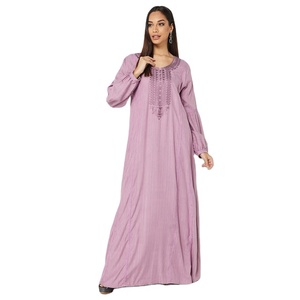Sophisticated and Long Puffed Sleeve Stylish Viscose Floor-Length <b>Kaftan</b> with Sun Protection for Women - Product Image 5