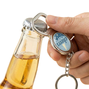 Décapsuleur porte-clés léger en aluminium et acier inoxydable avec impression UV et logo personnalisé pour cadeaux promotionnels - Product Image 6