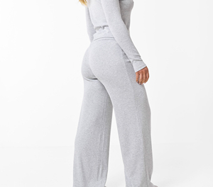 Pantalon de jogging décontracté pour femme, taille élastique ajustable, coupe droite, poches, motif uni, coupe ample pour l'automne - Product Image 4