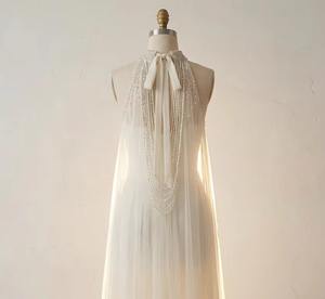 Vestido de Noche Blanco de Alta Calidad con Cuello Halter y Pedrería, Vestido de Gala de Tul Plisado con Cristales, Elegante Traje Formal - Product Image 2