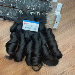 Cheveux bouclés naturels à la vapeur, couleur naturelle, prêts à être expédiés, fournisseur de cheveux bruts, mèche de cheveux bruts double drawn - Product Image 1