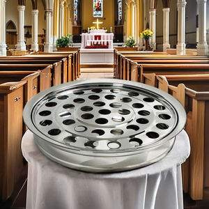 DURABLE DELUXE STAINLESS STEEL SINGLE HOLY COMMUNION TRAY 40 CUPS Without LID BOTTOM RING <b>MIRROR</b> POLISH FOOD CONTACT SAFE - Product Image 4