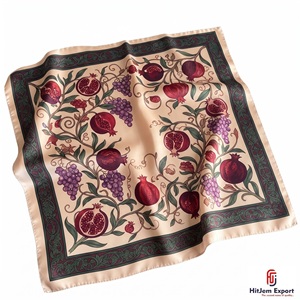 Custom Luxury <b>Silk</b> <b>Scarf</b> Womens Printed <b>Square</b> Headscarf Lightweight OEM ODM Textile Manufacturer Sardinia Custom Fabric Product - Product Image 3