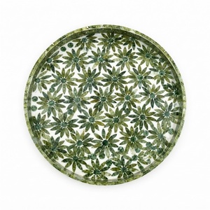 Creative Mother of Pearl Serving Tray Inlaid Capiz Shell Tray Geometric <b>Mosaic</b> Rectangular Ottoman Tray for Home Decor Wholesale - Product Image 6