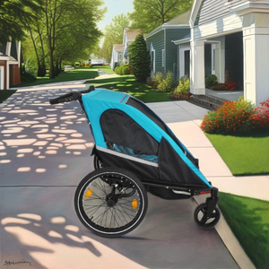 3-IN 1 Twin Baby Bike Trailer with Aluminum Frame and Water-Resistant Fabric 35kg Capacity for Outdoor Adventures - Product Image 5