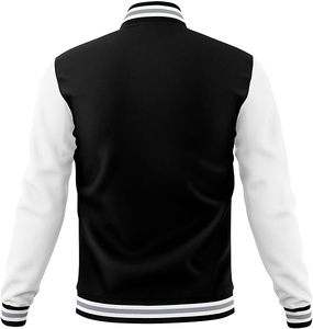 High Quality Men's Varsity Jackets Thin <b>Stand</b> Collar Light <b>Weight</b> Winter Wool Body Leather Sleeve Best Design Plain Fabric Front - Product Image 3