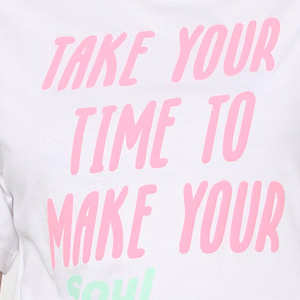 T-shirt court blanc rose à citation pour femme, coupe décontractée, printemps, écologique, doux, respirant, tendance - Product Image 6