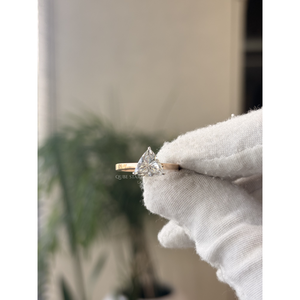 Anillo de compromiso solitario de lujo con diamante cultivado en laboratorio de 1.59 quilates VS EF, oro macizo, joyería fina, regalo de boda para ella - Product Image 2