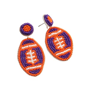 Pendientes Colgantes de Plata con Diseño Floral Intrincado Hecho a Mano con Cuentas para Mujeres Aficionadas al Béisbol, Ideales para el Día del Partido y Fiestas al Aire Libre - Product Image 2