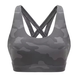 Soutien-gorge de sport pour femme à séchage rapide, léger, haute performance, bretelles croisées, design uni sans couture sur le devant, ajustement extensible, idéal pour la gym - Product Image 2