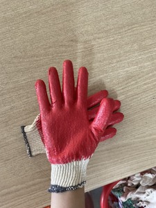 Gants en latex naturel semi-enduits vietnamiens, épaisseur moyenne, doublure en coton, design tricoté de sécurité, ambidextres, pour le jardinage - Product Image 3