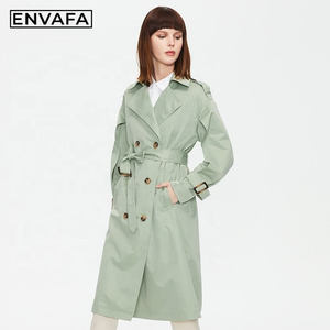 Gabardina Larga Elegante con Logotipo Personalizado, Nueva Colección, Cierre de Botón, Color Sólido, Transpirable y Ecológica - Product Image 2