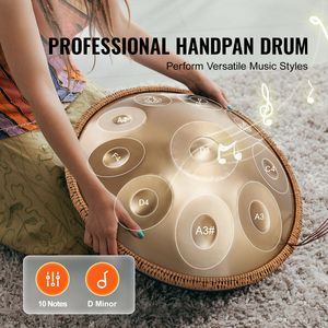 Handpan in Re minore da 22 pollici con 10 note 432Hz, strumento a percussione, supporto, bacchette e borsa per il trasporto inclusi - Product Image 2
