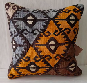 Housse de coussin carrée moderne, motif géométrique abstrait, en laine tissée, réversible, faite à la main, écologique, personnalisable, 3D - Product Image 3