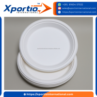 Assiette Ronde Jetable en Gros, 3 à 9 Compartiments, en Pulpe de Canne à Sucre (Bagasse), Robuste et Durable, Certifiée FDA, Idéale pour la Restauration