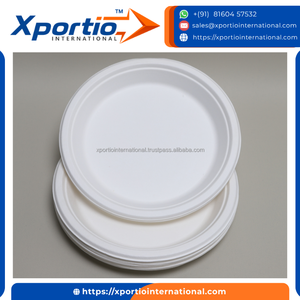 Nouvelles Assiettes Rondes en Bagasse de Canne à Sucre, Compostables, Certifiées ISO, Adaptées au Micro-ondes, Lots en Gros pour Plats Chauds et Traiteur - Product Image 4