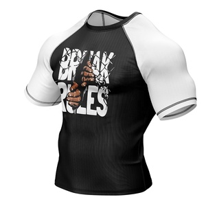 Hombres Compresión Rashguard BJJ Venta al por mayor Ropa deportiva Sublimada Gimnasio Tops para Jiujitsu Imprimir Jiujitsu Camisa - Product Image 3