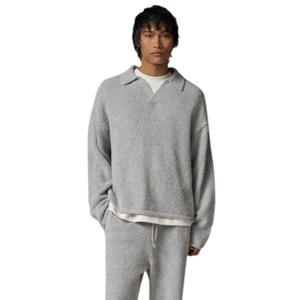 Polo de Manga Larga de Punto Bouclé Gris Jaspeado, Cómodo y Elegante, Ideal para un Estilo Casual y Relajado - Product Image 6