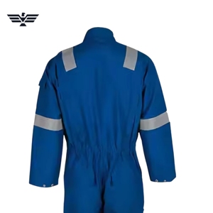 Combinaison de travail industrielle FR en coton ripstop haute visibilité, personnalisée, bleue, pour hommes, confortable - Product Image 5