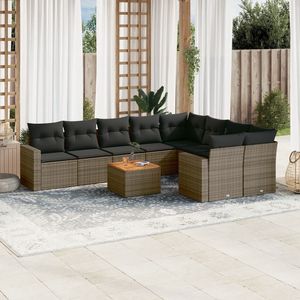 Ensemble de canapés de jardin en rotin gris 6 places, mobilier d'extérieur résistant aux intempéries, design contemporain - Product Image 3