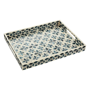 Enamel Color Pearl Wooden Rectangular Serving <b>Tray</b> With Handles for Home Hotels & Restaurant Tabletop Food <b>Snacks</b> & Drinks <b>Trays</b> - Product Image 2