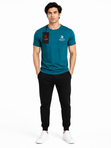 Camiseta Personalizada de Cuello Redondo para Hombre, de Poliéster y Algodón, Súper Suave, Transpirable, de Manga Corta, Color Sólido, Tejido de Punto, Secado Rápido, Informal - Product Image 4