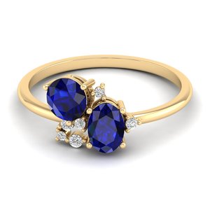 Anillo REYES de Último Diseño con Zafiro Azul de 1 Quilate y Moissanita en Plata de Ley 925, Joyería Fina de Diseño de Lujo - Product Image 6