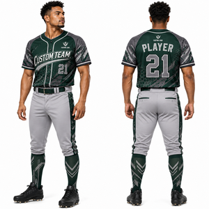 Ensemble de maillot et pantalon de baseball respirant, tenue d'équipe athlétique personnalisée, sublimation, broderie, logo personnalisé, nom, boutons sur le devant - Product Image 4