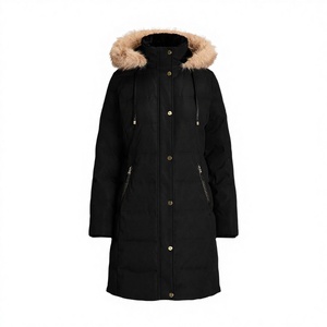 Chaqueta de Mujer Negra Tejida, Chaqueta Bomber, Abrigo de Invierno Cálido y Elegante, Diseño Acolchado a Prueba de Viento con Cierre de Cremallera - Product Image 1