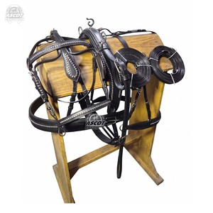 Best selling Leather Single Horse Driving <b>Harness</b> set with brass studs <b>black</b> brown wholesale - Product Image 1