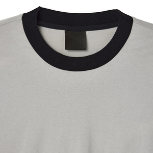 Men Grey Double <b>Layer</b> Sleeve Shirt Contrast Collar False Two Piece Long Tee Loose Fit Oversized Casual Knit <b>Top</b> - Product Image 5