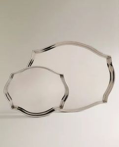 Round Stainless Steel Serving <b>Tray</b> With Handles Elegant Entertaining Heritage Charm - Product Image 4