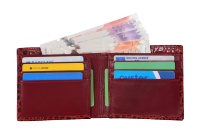 Dompet Kulit Asli Embos Croc Kustom Warna Merah dengan Logo Kustom Label Pribadi OEM Grosir Massal Kulit Mewah Ukuran Kecil