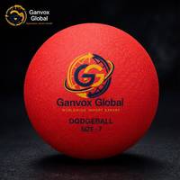 Ganvox Global Mavi Boyut 7 Dayanıklı Dodgeball Kauçuk Rugby Antrenman Topu, İç/Dış Mekan Antrenmanı için Bütil İç Lastikli