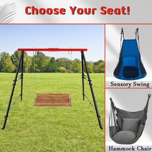 Columpio de porche para interior y exterior con soporte para silla de hamaca, solo estructura de columpio para patio trasero, carga máxima 550 libras - Product Image 5