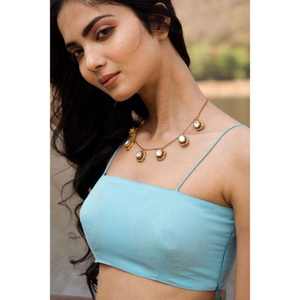 Collier ras du cou multi-pierres Polki en forme de goutte, bijoux fins et tendance faits à la main, ensemble de colliers pour femmes en argent sterling 925 - Product Image 3