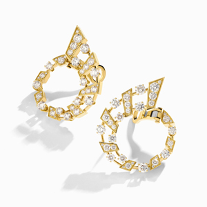 Gold Plated 925 Sterling <b>Silver</b> Zircon Stud <b>Earrings</b> Geometric Halo Ear Jewelry for <b>Wedding</b> Party Women - Product Image 2
