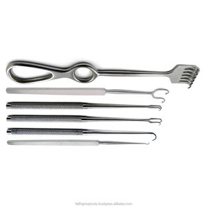 DENTRIC IMPLANTS Kit de crochets cutanés 6 pièces Instruments dentaires en acier inoxydable Réutilisables Poignée ergonomique Certifié CE Classe I Chirurgical - Product Image 3