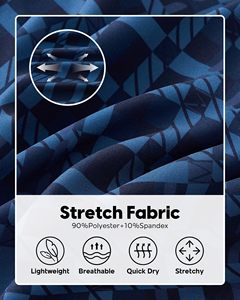Pantalones cortos de sublimación de verano para hombre, de tela duradera con diseño estampado azul, elásticos, de moda, con estilo moderno y ajuste cómodo - Product Image 5
