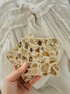 Ensemble de quatre dessous-de-verre en marbre style bohème, pierre naturelle, décoration maison - Product Image 3