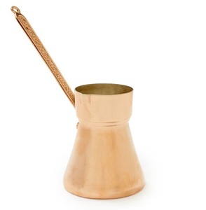 Cafetera Turca, Griega y Árabe de Cobre y Latón para Estufa, Cezve Ibrik Briki con Mango de Madera - Product Image 6