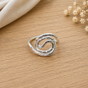 Anillo Espiral Abierto Minimalista de Plata 925, Diseño Geométrico, Ajustable, Joyería Unisex para Uso Diario - Product Image 5