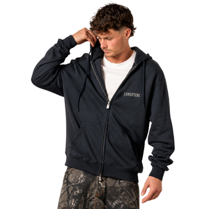 Custom Mens Full Zip <b>Hoodie</b> Regular Fit Fleece Hooded Sweatshirt With Two Front Pockets Small Chest Logo Casual Apparel Supplier - Product Image 1