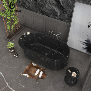 Baignoire autoportante ergonomique et confortable, en marbre veiné unique - Product Image 2
