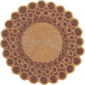 <b>Direct</b> Factory Glass Beaded Placemat From India Seed <b>Bead</b> Washable Placemat Table Decor New Design Table Placemat - Product Image 3