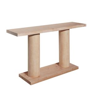 Mesa de consola de madera minimalista moderna de 59 pulgadas, acento decorativo elegante para entrada, sala de estar, pasillo, columna, diseño de Pedestal - Product Image 4